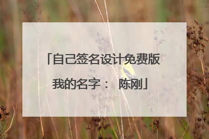 自己签名设计免费版 我的名字: 陈刚