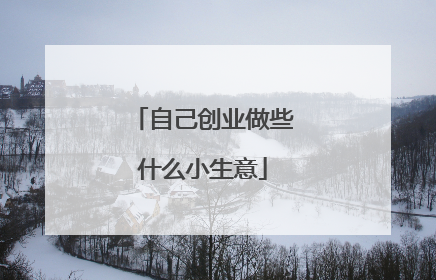 自己创业做些什么小生意