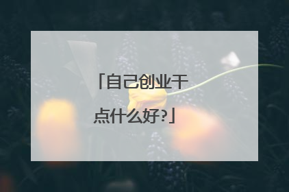 自己创业干点什么好?