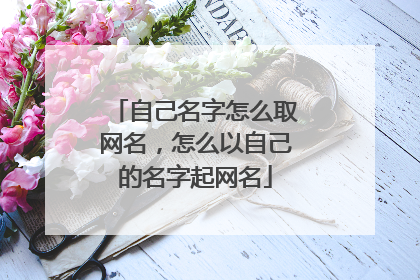 自己名字怎么取网名，怎么以自己的名字起网名