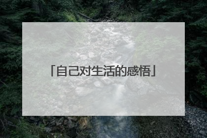 自己对生活的感悟