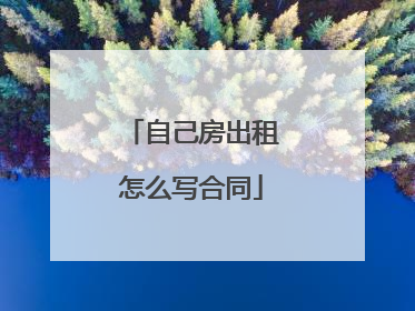 自己房出租怎么写合同