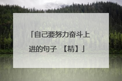 自己要努力奋斗上进的句子 【精】