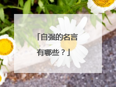 自强的名言有哪些?
