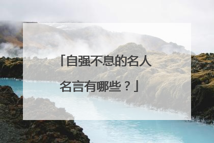 自强不息的名人名言有哪些？