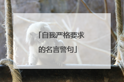 自我严格要求的名言警句