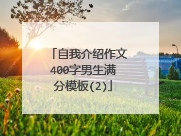 自我介绍作文400字男生满分模板(2)