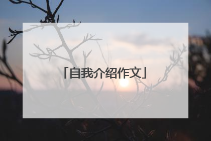 自我介绍作文