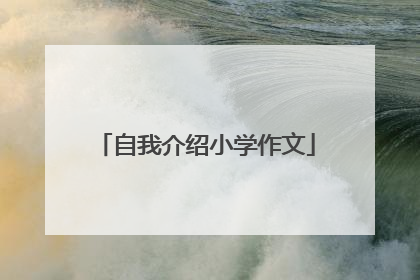 自我介绍小学作文