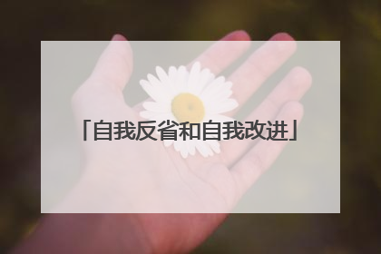 自我反省和自我改进
