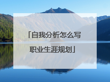 自我分析怎么写 职业生涯规划