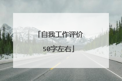 自我工作评价 50字左右