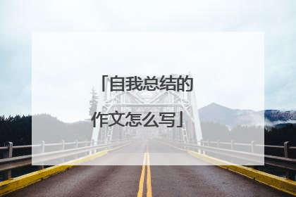 自我总结的作文怎么写