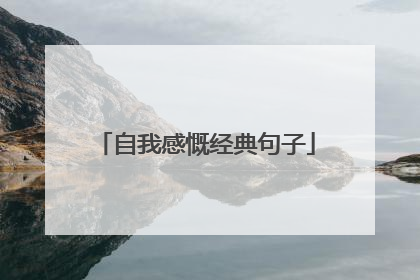 自我感慨经典句子