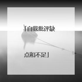 自我批评缺点和不足