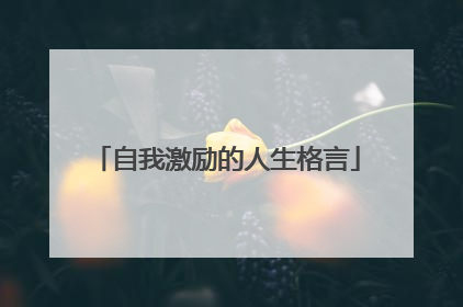 自我激励的人生格言