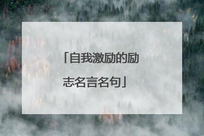 自我激励的励志名言名句