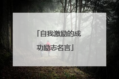 自我激励的成功励志名言