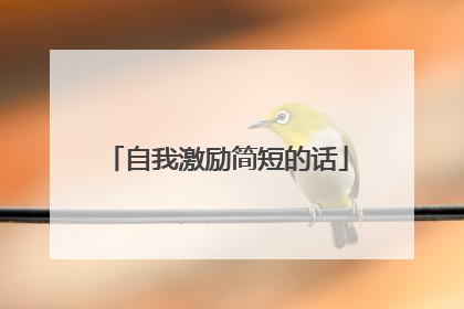 自我激励简短的话