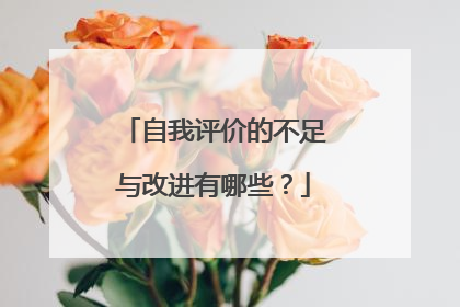 自我评价的不足与改进有哪些？