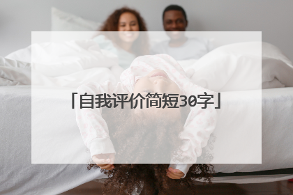 自我评价简短30字
