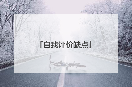 自我评价缺点