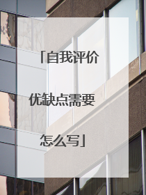 自我评价优缺点需要怎么写