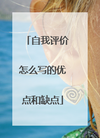 自我评价怎么写的优点和缺点