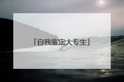 自我鉴定大专生