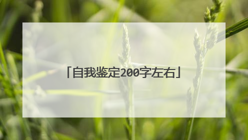 自我鉴定200字左右