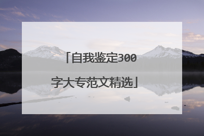 自我鉴定300字大专范文精选