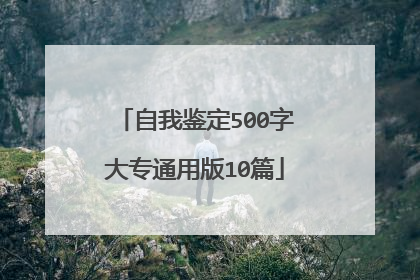 自我鉴定500字大专通用版10篇