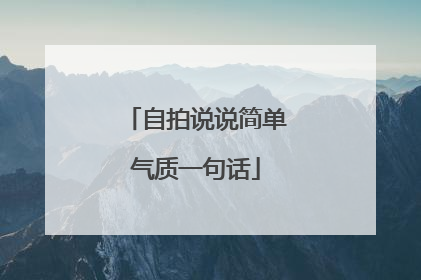 自拍说说简单气质一句话