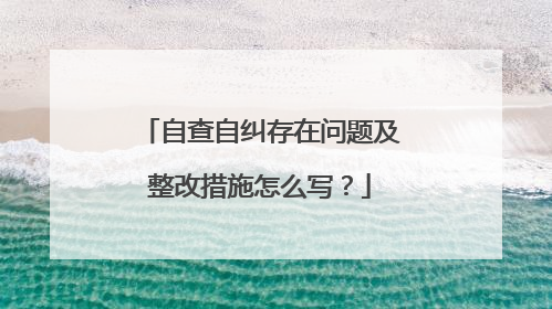 自查自纠存在问题及整改措施怎么写？