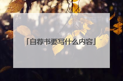 自荐书要写什么内容