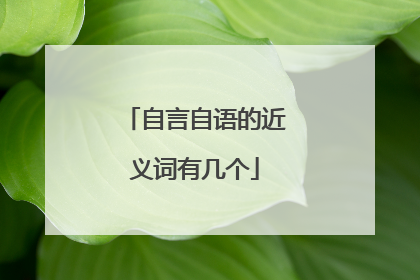 自言自语的近义词有几个