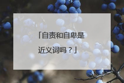 自责和自卑是近义词吗？