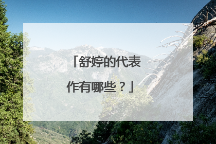 舒婷的代表作有哪些？