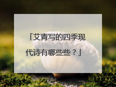 艾青写的四季现代诗有哪些些?