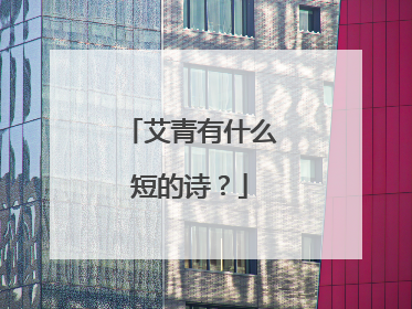 艾青有什么短的诗?