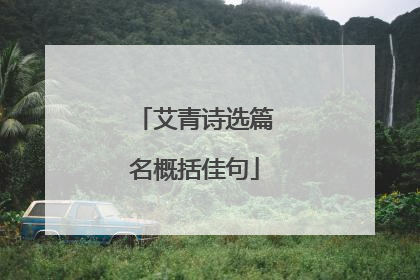 艾青诗选篇名概括佳句
