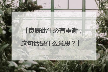 良辰此生必有重谢，这句话是什么意思？