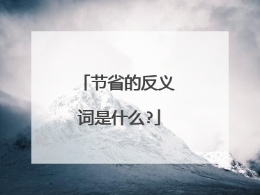 节省的反义词是什么?