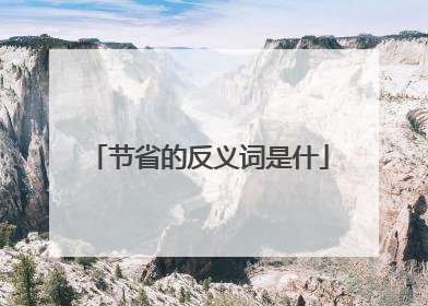 节省的反义词是什