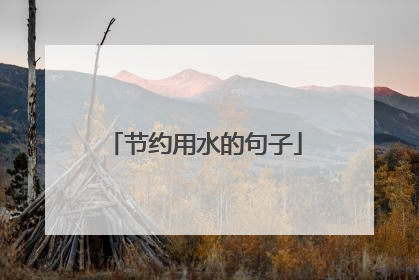 节约用水的句子