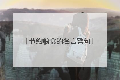 节约粮食的名言警句