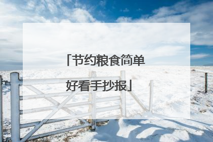 节约粮食简单好看手抄报