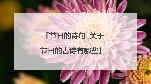 节日的诗句 关于节日的古诗有哪些