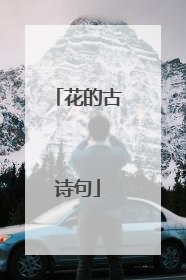 花的古诗句