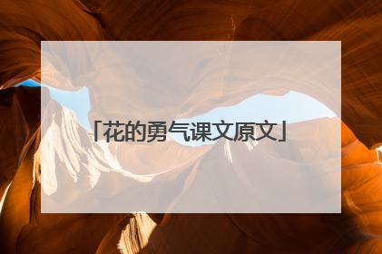 花的勇气课文原文